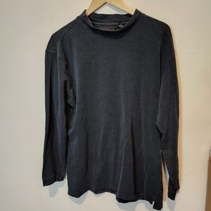 Egon Von Furstenberg Pique Dark Teal Mock Neck Top XXL